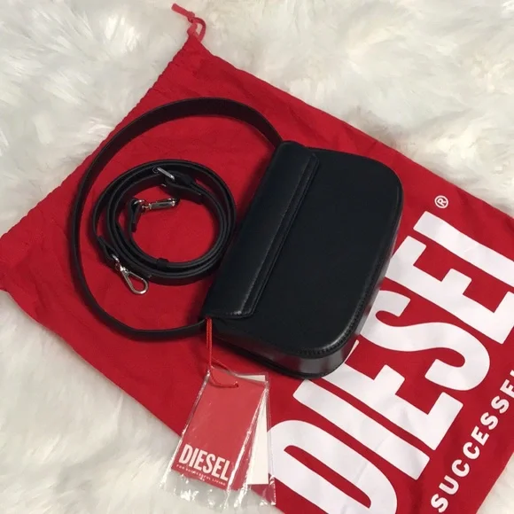 Diesel 1DR-lconic shoulder bag in nappa leather Black - Picture 2 of 7